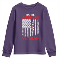 Native American Veteran USA Flag Patriotic Soldier Youth Sweatshirt