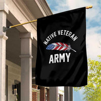 Native American Army Veteran US Flag Indigenous Soldier Garden Flag