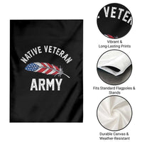 Native American Army Veteran US Flag Indigenous Soldier Garden Flag