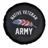 Native American Army Veteran US Flag Indigenous Soldier Spare Tire Cover