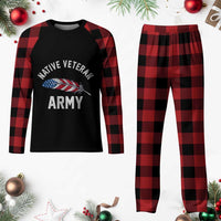 Native American Army Veteran US Flag Indigenous Soldier Plaid Pajama Set