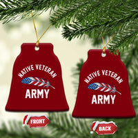 Native American Army Veteran US Flag Indigenous Soldier Ceramic Ornament