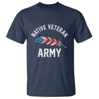Native American Army Veteran US Flag Indigenous Soldier T Shirt