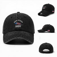Native American Army Veteran US Flag Indigenous Soldier Washed Cotton Baseball Cap