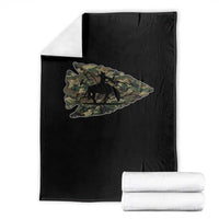 Arrowhead Hunter Native American Camouflage USA Flag Throw Blanket