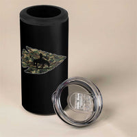 Arrowhead Hunter Native American Camouflage USA Flag 4 in 1 Can Cooler Tumbler