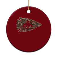 Arrowhead Hunter Native American Camouflage USA Flag Ceramic Ornament