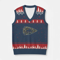 Arrowhead Hunter Native American Camouflage USA Flag V-Neck Knit Sweater Vest