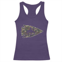 Arrowhead Hunter Native American Camouflage USA Flag Racerback Tank Top