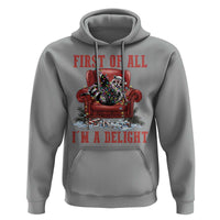 First Of All I Am A Delight Hoodie Funny Raccoon Christmas Meme - Wonder Print Shop
