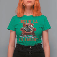 First Of All I Am A Delight T Shirt For Women Funny Raccoon Christmas Meme - Wonder Print Shop