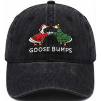Christmas Goose Bumps Holiday Season Washed Cotton Baseball Cap