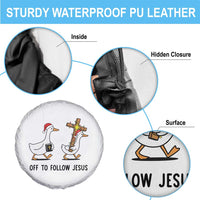 Christian Christmas Goose Spare Tire Cover Off To Follow Jesus - Wonder Print Shop