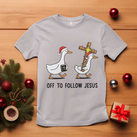 Christian Christmas Goose T Shirt Off To Follow Jesus - Wonder Print Shop