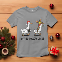 Christian Christmas Goose T Shirt Off To Follow Jesus - Wonder Print Shop