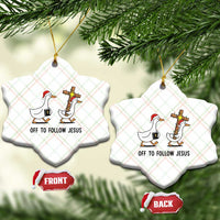 Christian Christmas Goose Ceramic Ornament Off To Follow Jesus - Wonder Print Shop
