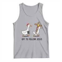 Christian Christmas Goose Tank Top Off To Follow Jesus - Wonder Print Shop