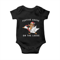 Festive Goose On The Loose Christmas Baby Onesie Funny Goose Gingerbread Xmas - Wonder Print Shop