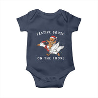 Festive Goose On The Loose Christmas Baby Onesie Funny Goose Gingerbread Xmas - Wonder Print Shop