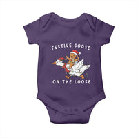 Festive Goose On The Loose Christmas Baby Onesie Funny Goose Gingerbread Xmas - Wonder Print Shop