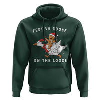Festive Goose On The Loose Christmas Hoodie Funny Goose Gingerbread Xmas - Wonder Print Shop