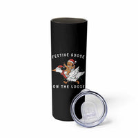 Festive Goose On The Loose Christmas Skinny Tumbler Funny Goose Gingerbread Xmas - Wonder Print Shop