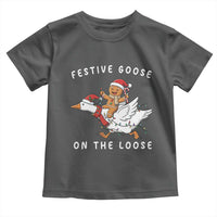 Festive Goose On The Loose Christmas Toddler T Shirt Funny Goose Gingerbread Xmas - Wonder Print Shop
