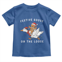 Festive Goose On The Loose Christmas Toddler T Shirt Funny Goose Gingerbread Xmas - Wonder Print Shop