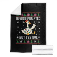 Funny Silly Goose Christmas Throw Blanket Overstimulated But Festive - Wonder Print Shop