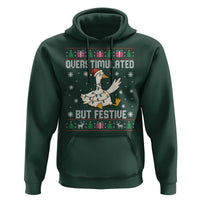 Funny Silly Goose Christmas Hoodie Overstimulated But Festive - Wonder Print Shop