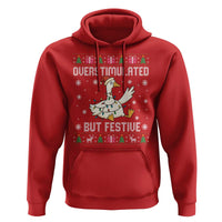 Funny Silly Goose Christmas Hoodie Overstimulated But Festive - Wonder Print Shop