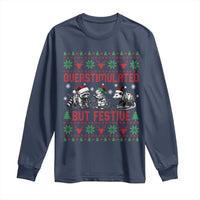 Possum Christmas Long Sleeve Shirt Funny Overstimulated But Festive - Wonder Print Shop