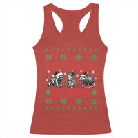 Possum Christmas Racerback Tank Top Funny Overstimulated But Festive - Wonder Print Shop