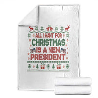 All I Want For Christmas Is A New President Throw Blanket Funny Democrat Christmas - Wonder Print Shop