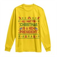 All I Want For Christmas Is A New President Long Sleeve Shirt Funny Democrat Christmas - Wonder Print Shop