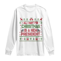 All I Want For Christmas Is A New President Long Sleeve Shirt Funny Democrat Christmas - Wonder Print Shop