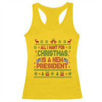 All I Want For Christmas Is A New President Racerback Tank Top Funny Democrat Christmas - Wonder Print Shop
