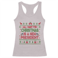 All I Want For Christmas Is A New President Racerback Tank Top Funny Democrat Christmas - Wonder Print Shop