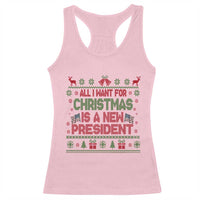 All I Want For Christmas Is A New President Racerback Tank Top Funny Democrat Christmas - Wonder Print Shop
