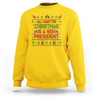 All I Want For Christmas Is A New President Sweatshirt Funny Democrat Christmas - Wonder Print Shop