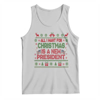 All I Want For Christmas Is A New President Tank Top Funny Democrat Christmas - Wonder Print Shop