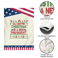 All I Want For Christmas Is A New President Garden Flag Funny Democrat Christmas