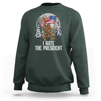 Funny Bigfoot Christmas Political Meme Sweatshirt I Hate The President - Wonder Print Shop