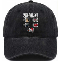 Funny Political Christmas Washed Cotton Baseball Cap Old Hat New Hat