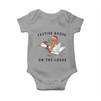Funny Goose Christmas Baby Onesie Festive Goose On The Loose Xmas - Wonder Print Shop