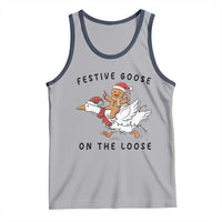 Funny Goose Christmas Tank Top Festive Goose On The Loose Xmas - Wonder Print Shop