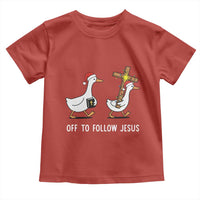 Funny Christmas Christian Goose Toddler T Shirt Off To Follow Jesus - Wonder Print Shop