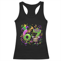 67 Mardi Gras Meme Racerback Tank Top Funny Six Seven Carnival Party