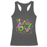67 Mardi Gras Meme Racerback Tank Top Funny Six Seven Carnival Party