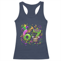 67 Mardi Gras Meme Racerback Tank Top Funny Six Seven Carnival Party